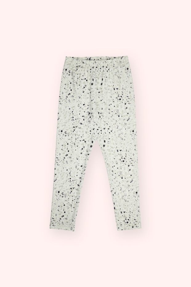 Girl's Printed Green Tights