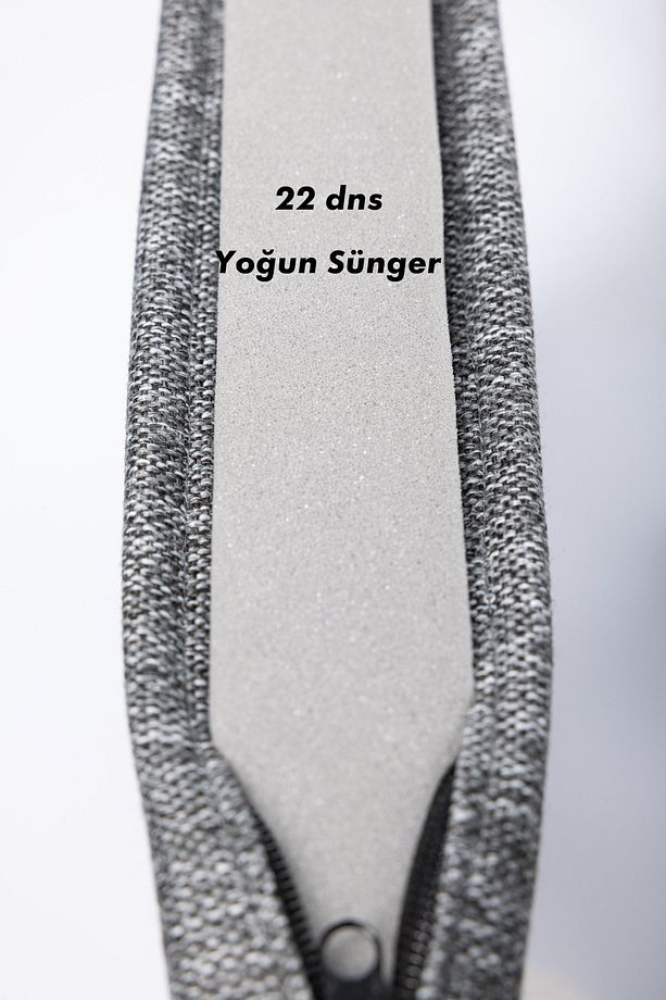 4'lü Sandalye Minderi Fermuarlı Bağcıklı 22 dns Sünger Koyu Gri - 7