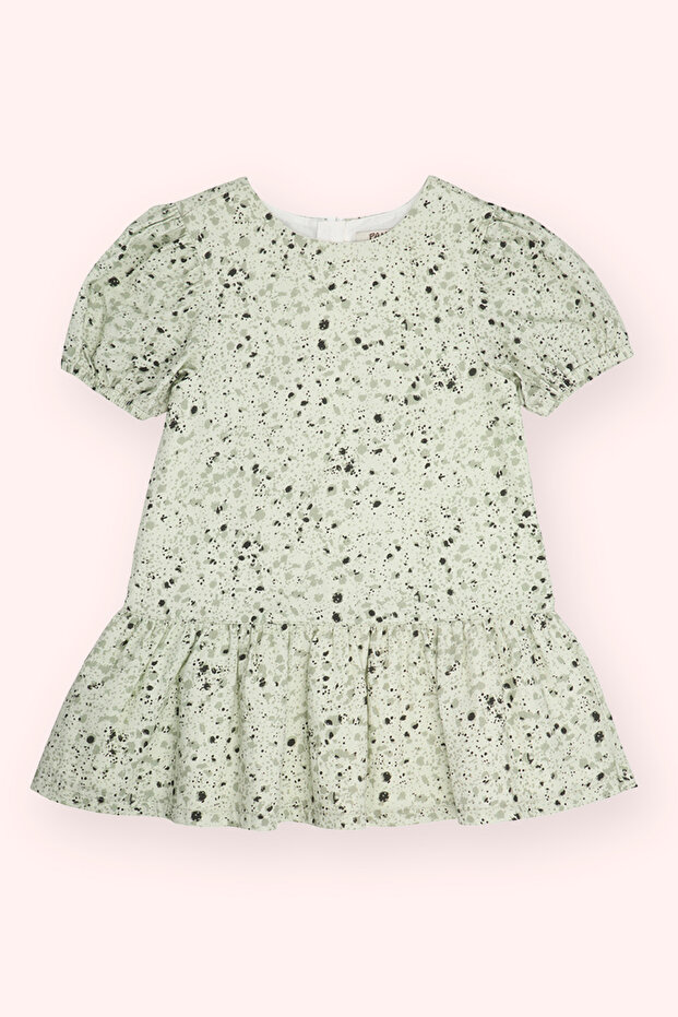 Baby Girl Patterned Green Dress