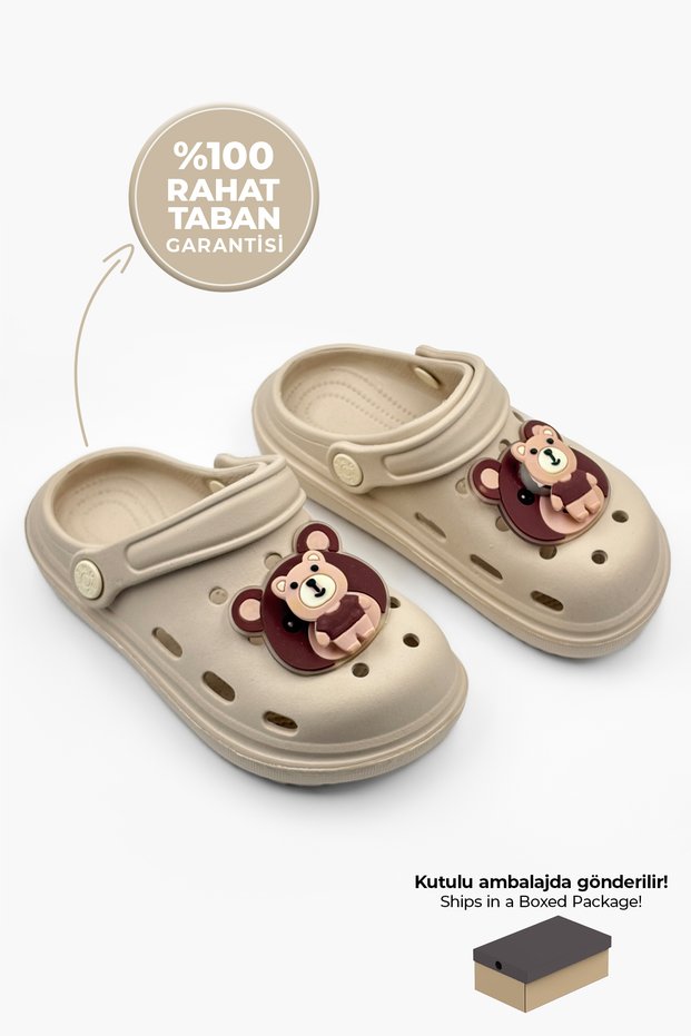 Children's Slippers with Teddy Bear Figure School Nursery Beach Bathroom Pool Daily Unisex Children's Slippers & Sandals