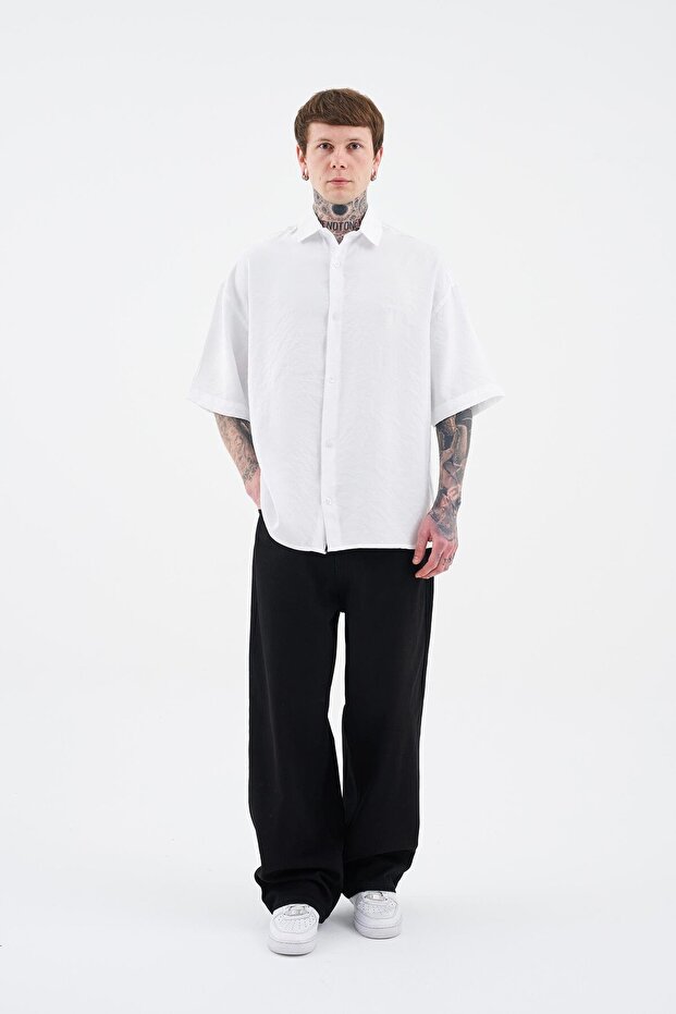 Erkek Basic Beyaz Gömlek - 5