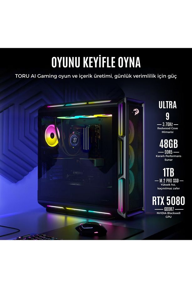 Tİ-GAME TORU TRX2501W X ULTRA 9  48GB DDR5 1TB M.2 SSD 16GB RTX 5080 SIVI SOĞUTMA 1200W 80+G W11P - 2