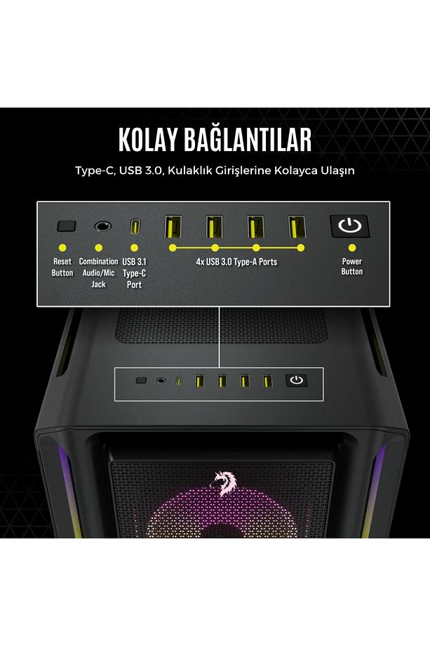 Tİ-GAME TORU TRX2501W X ULTRA 9  48GB DDR5 1TB M.2 SSD 16GB RTX 5080 SIVI SOĞUTMA 1200W 80+G W11P - 4