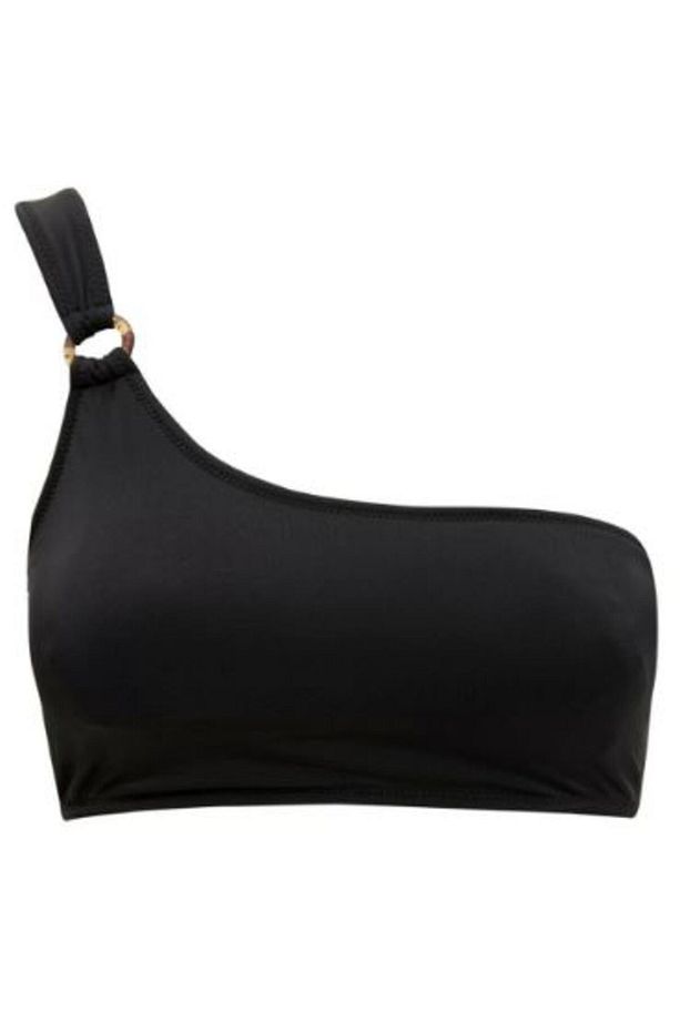 Halkalı Siyah Tek Omuzlu Bikini Üstü Db20010bu - 2