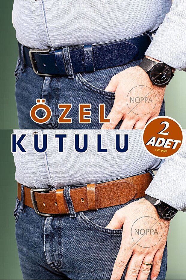 2-Pack Sports Belt 100% Genuine Buffalo Leather Belt Men's Jeans Belt