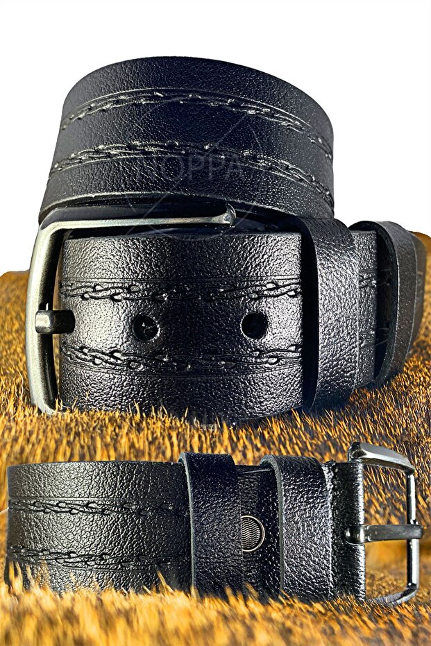 100% Genuine Buffalo Leather Men's Belt Black Patterned Gift Sports Jeans Belt Genuine Leather Dowry Belt