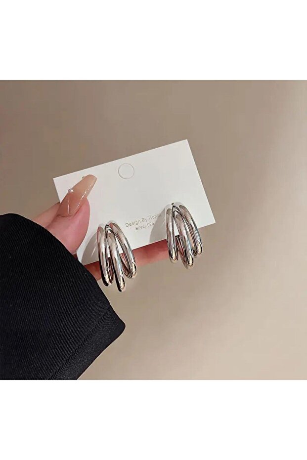 Çelik 3 halkali küpe - 2