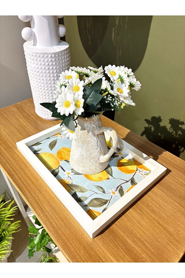 DECORATIVE LEMON PATTERNED TRAY/BOARD/ORGANIZER - 4