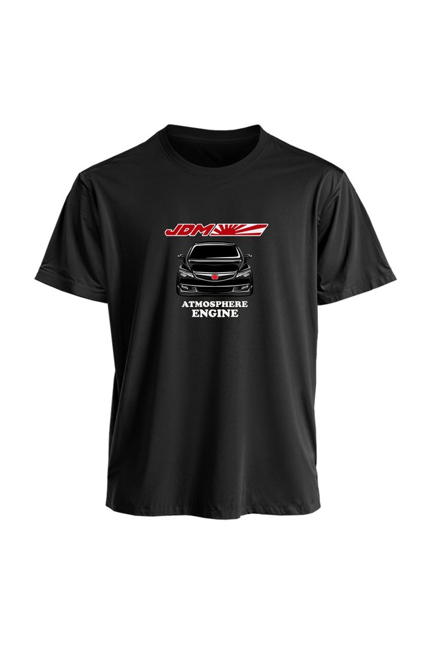 Summer Cotton T-Shirt for Men, 100% Cotton Jdm Civic Atmospheric Engine Loose Fitting T-Shirt