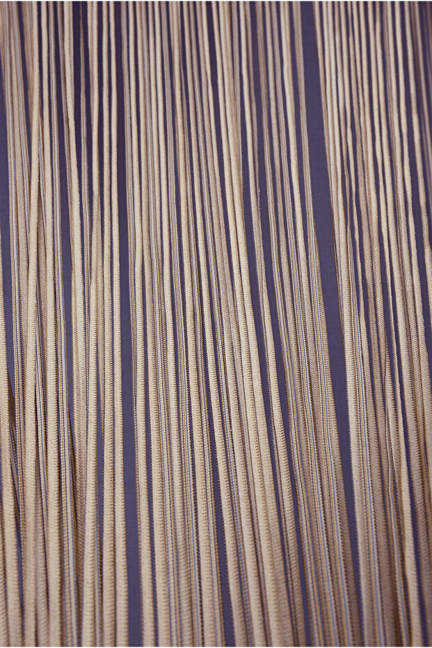 Plain String Curtain 180 cm Width 280 cm Length Mink Double Color Ready String Curtain - 2