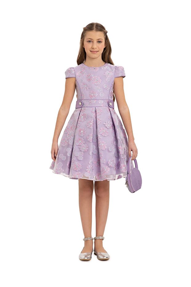 Girl's Stylish Bag Dress 8-14 Years Lilac