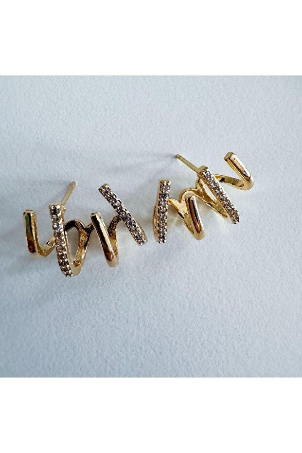 Çelik taşlı küpe - 3