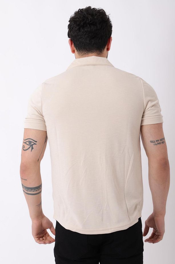 Kırçıllı Desen Kısa Kol Gömlek JS C-156_40361 - 6