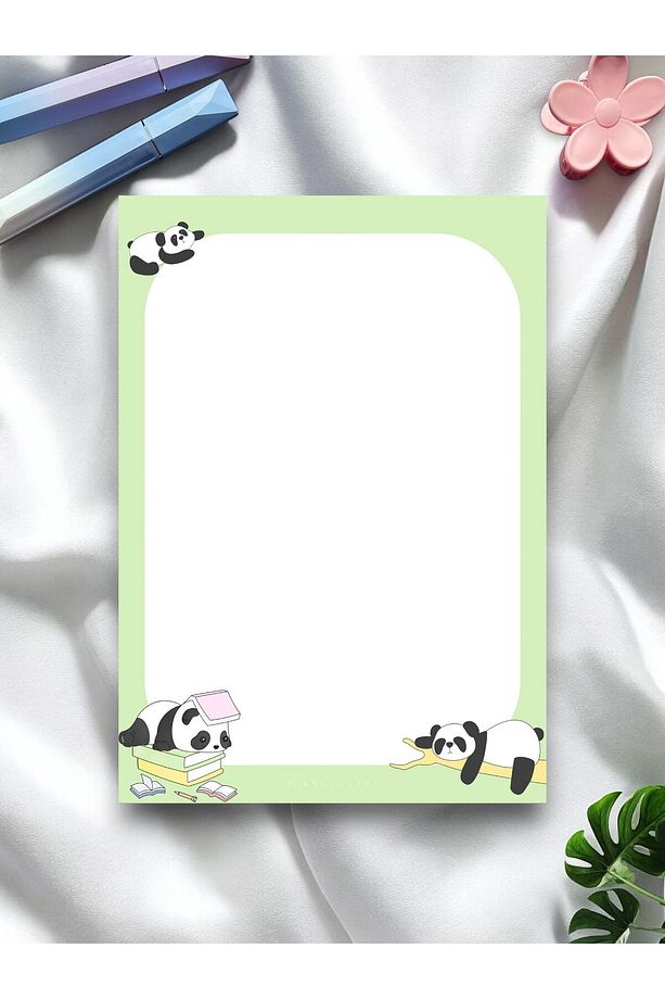 A5 Panda Desenli Notepad - Not Defteri - Bloknot - 1