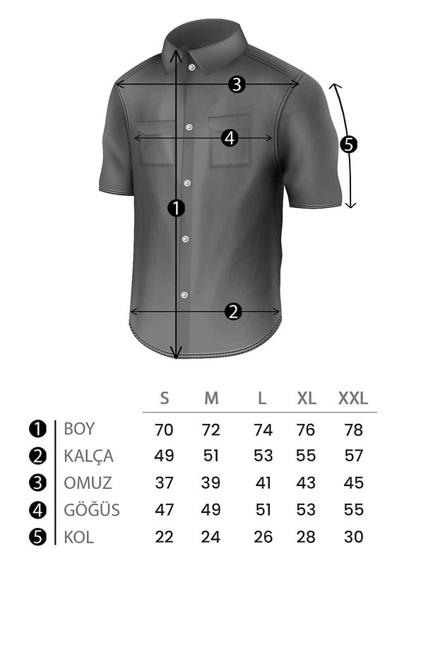 Kırçıllı Desen Kısa Kol Gömlek JS C-156_40361 - 7