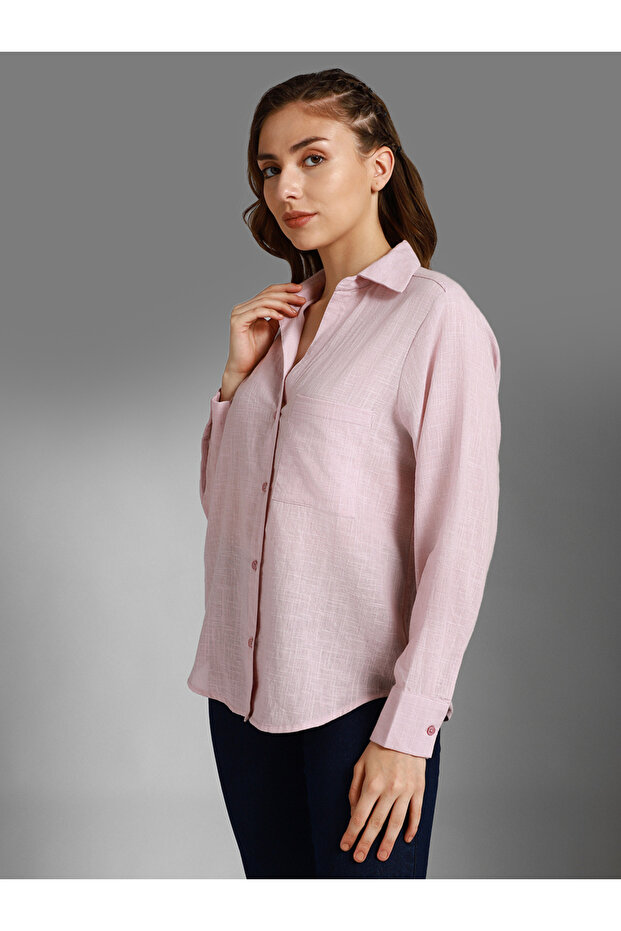 Solid Spread Collar Regular Fit Shirt