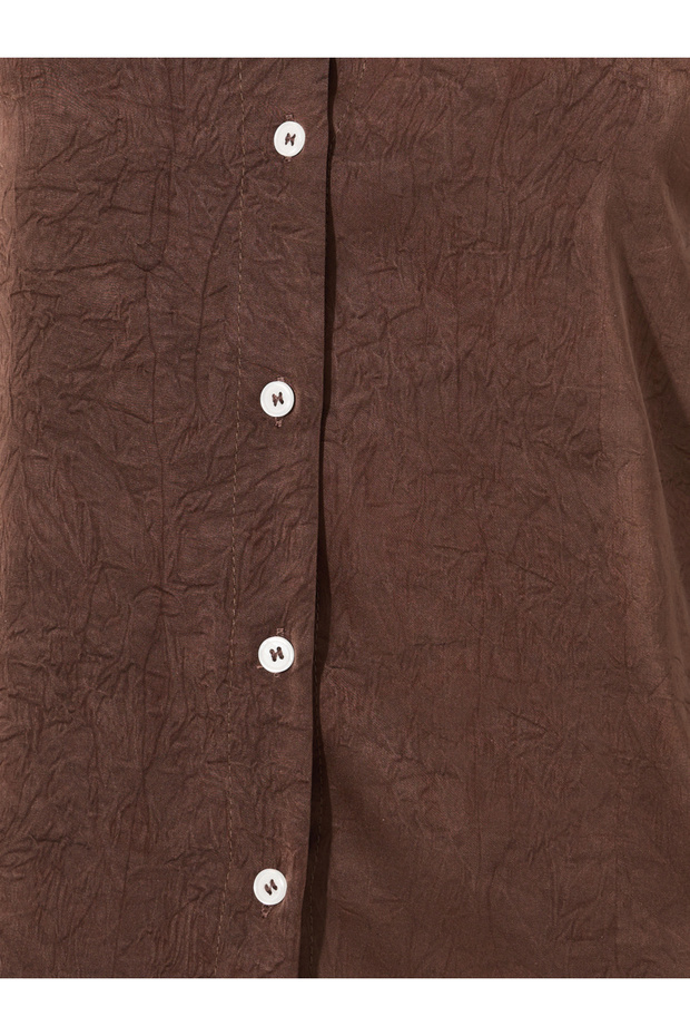 Solid Buttoned Down Spread Collar Shirt - 4