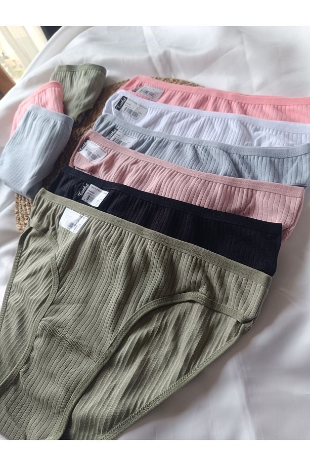 Tutku 6'lı Paket %100 pamuk Fitilli Slip Külot - 4