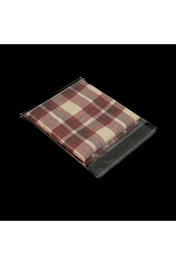 50 Adet 25x30(*5) Cm Bantlı Yapışkanlı Opp Jelatin Poşet, Şeffaf Poşet - 2