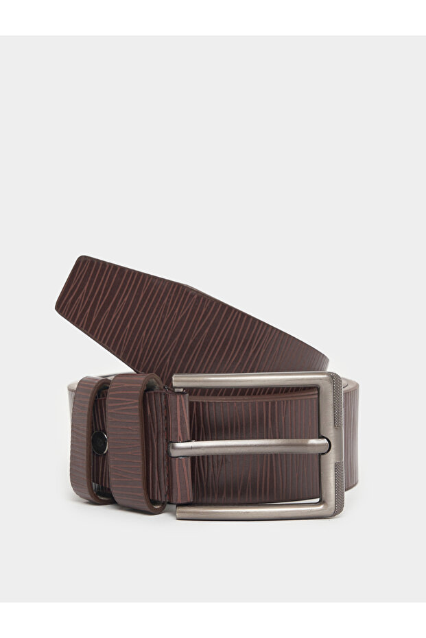 Textured Belt with Pin Buckle Closure
