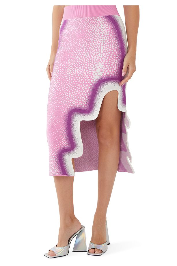 Renkli Midi Etek - Pembe - 5