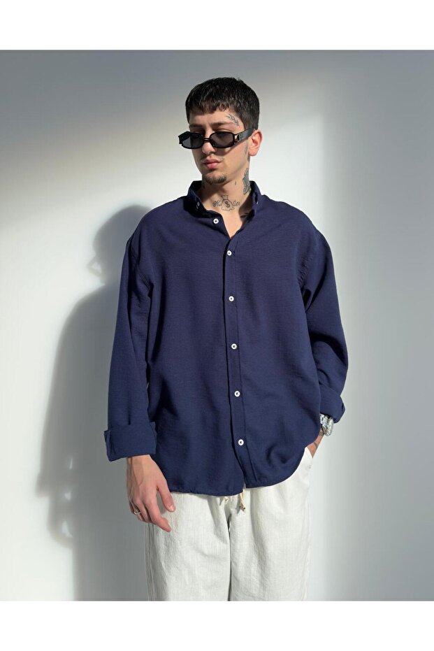 Oversize Keten Gömlek - 2