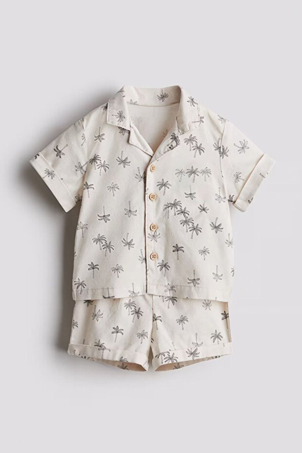 Boys Cotton Shirt and Shorts Bottom Top Woven Set