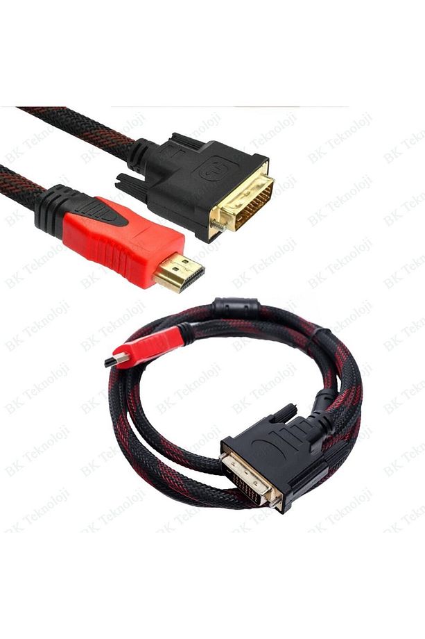 Hdmi To Dvi 24+1 Çevirici Dönüştürücü Monitör Kablosu 1.5 Metre Dual Link DVI-D (24+1) Konnektörlü - 7