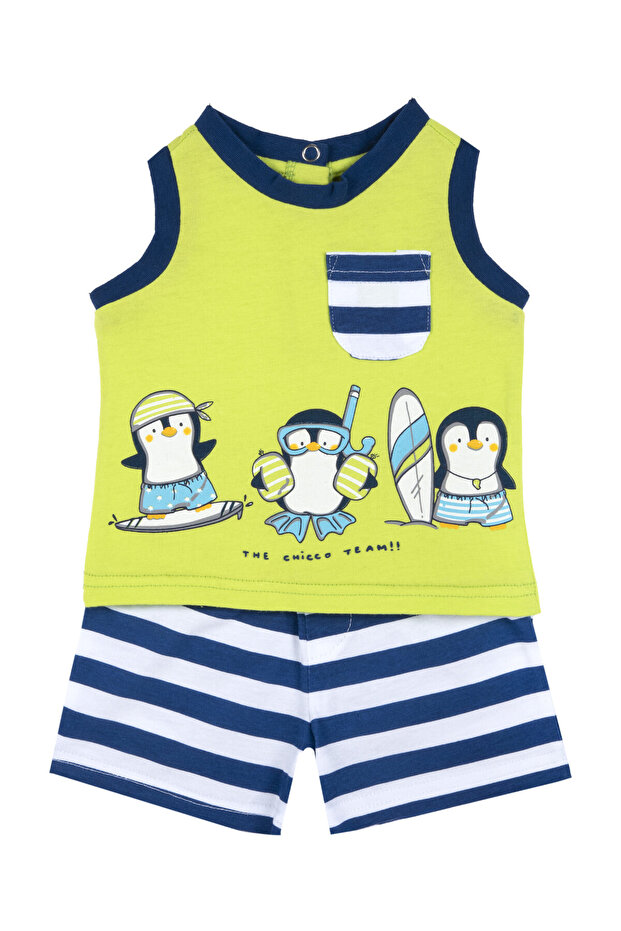 Tučňák tílko a krátké kalhoty sada pro chlapečka - 1