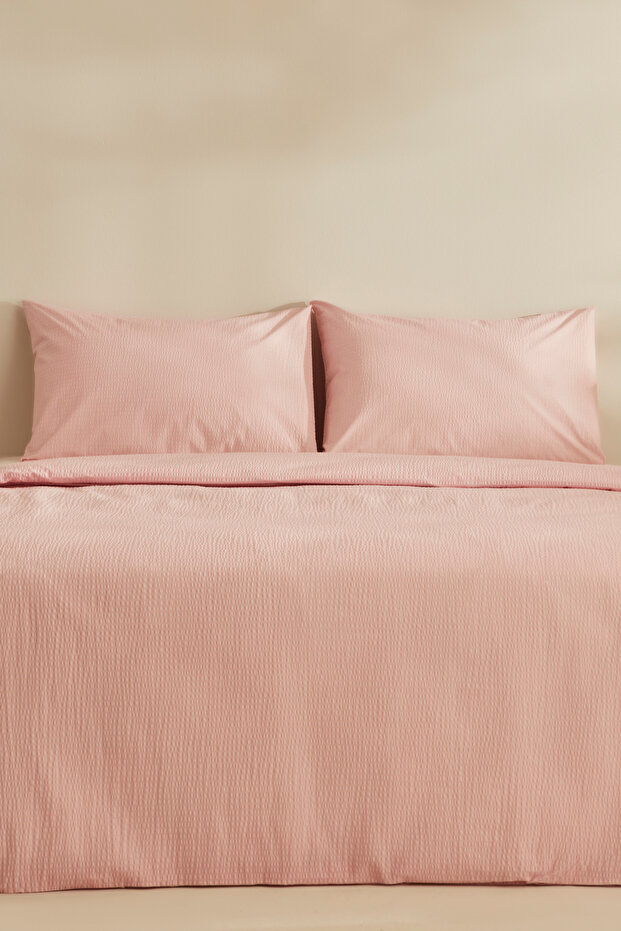 Fiora 100% Cotton Soft Touch Double Duvet Cover Set Pink
