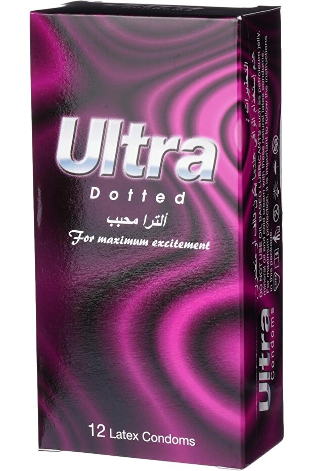 واقيات ذكرية 12 قطعة، منقط
