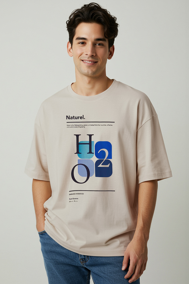 Taş Oversize/Geniş Kesim %100 Pamuklu Ön Baskılı T-Shirt TMNSS25TS00124 - 3