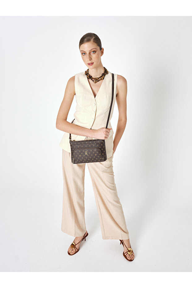 Coffee Monogram Women Shoulder Bag 05Po25Y1881