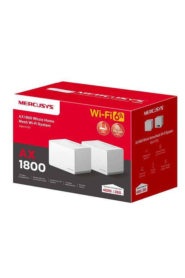 Halo H70X(2-pack), AX1800Mbps, Dual-Band, Gigabit Portları, Wi-Fi 6 Mesh Sistemi - 2