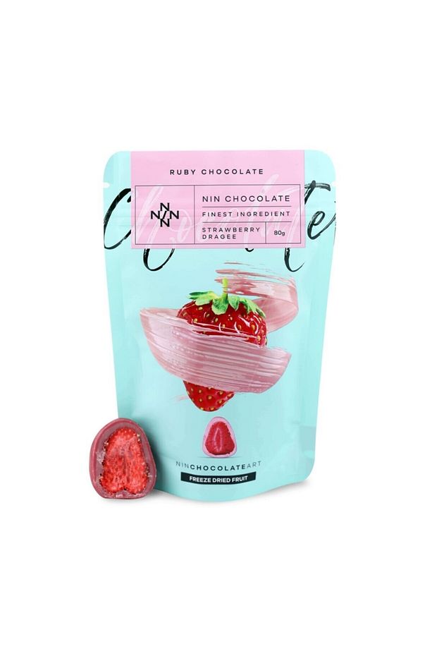 Ruby Çikolata Kaplı Kurutulmuş Çilek Draje 80g - 1
