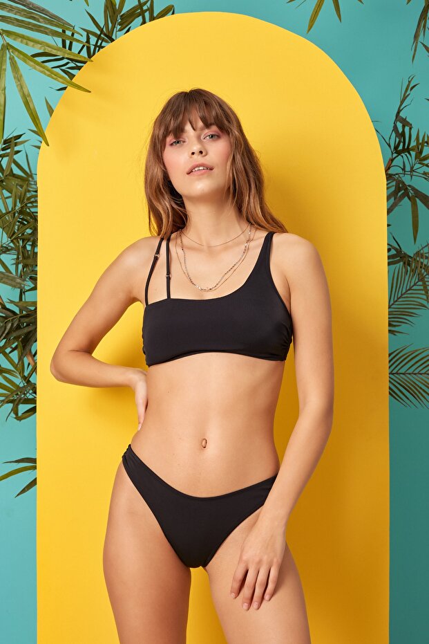 One Shoulder Form Bikini Single Top 219103 Black