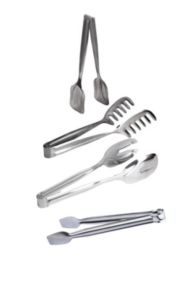 Steel Tongs Set 4-Piece Presentation Tongs Grill-salad-pastry-pasta Tongs