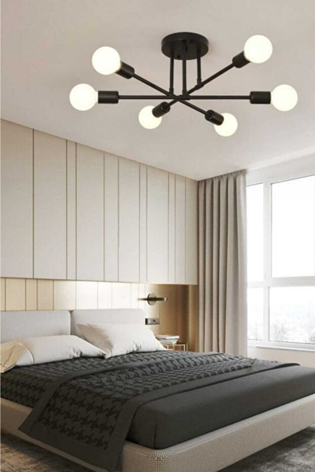 Elisa 6'lı Siyah Avize - 1