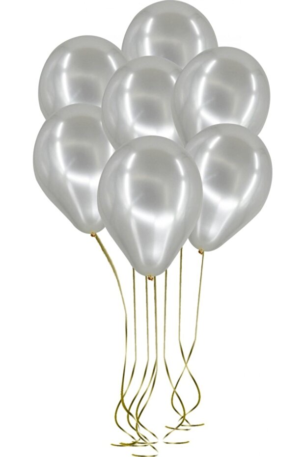 25-Piece Deal Bear Latex Metallic Balloon Silver Set