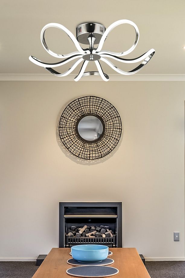 Modern Nordic Tasarım Plafonyer Led Avize Krom Ledli Avize - 1