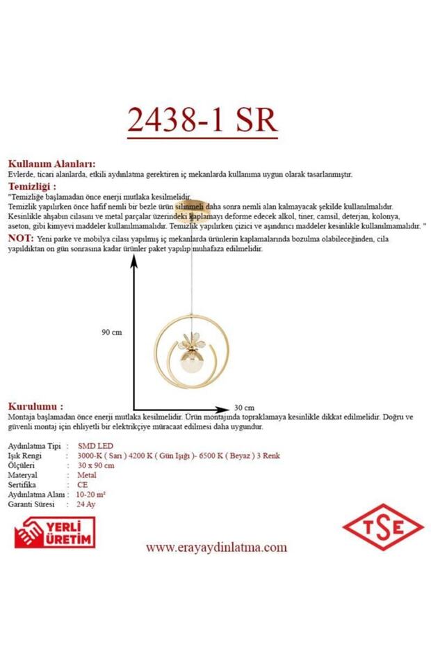 2438-1 Sarı Led Avize - 3