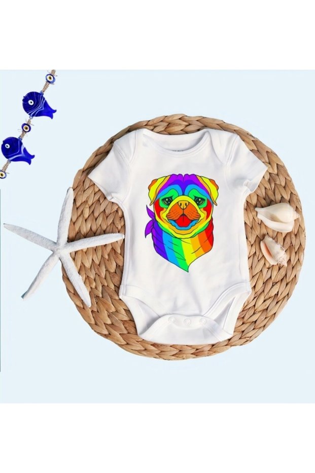 Pug Colors Printed Baby Bodysuit
