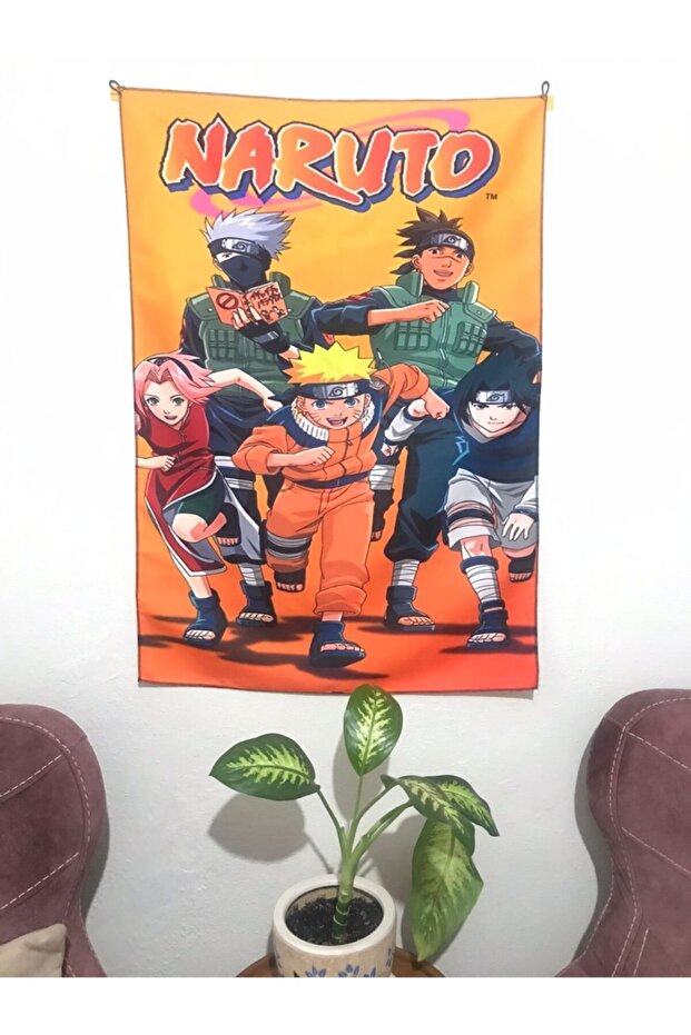 Anime Naruto Patterned Design Wall Tapestry - 1