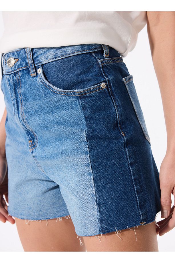 Normal Bel Basic İndigo Kadın Denim Şort F5SL-SHT0337 - 5