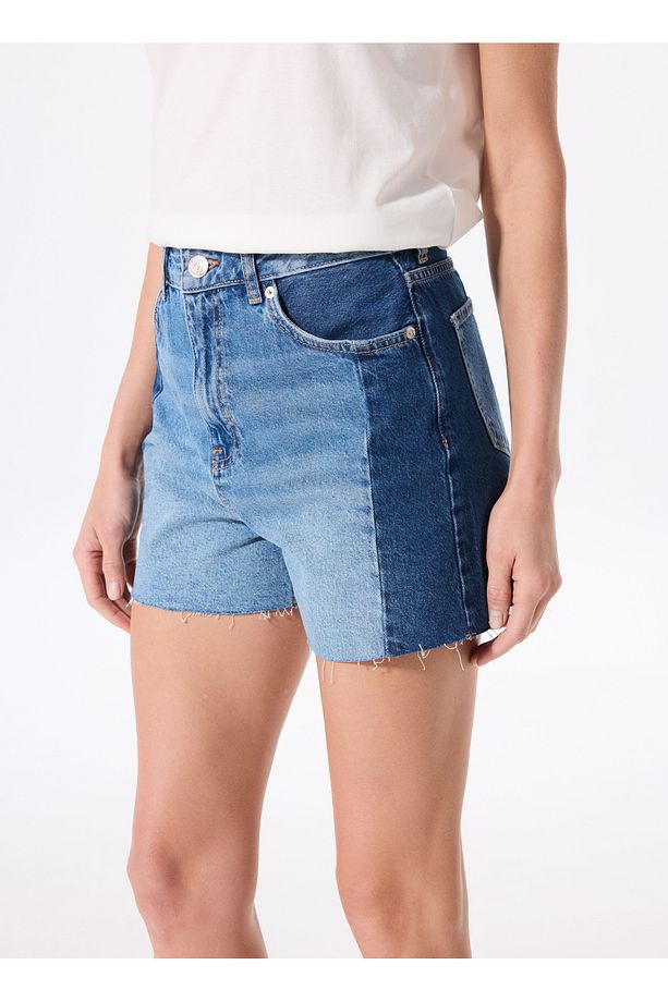 Normal Bel Basic İndigo Kadın Denim Şort F5SL-SHT0337 - 4