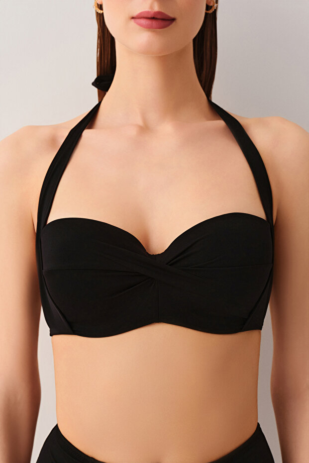 Kalın Bağcıklı Straplez Bikini Üst - 3