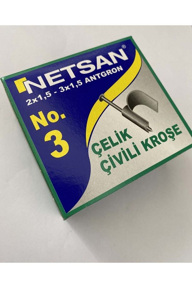 No:3 Beton Çivili Kroşe (3 NUMARA ÇELİK ÇİVİLİ KABLO KROŞESİ) 1 Pk-100 Ad - 1