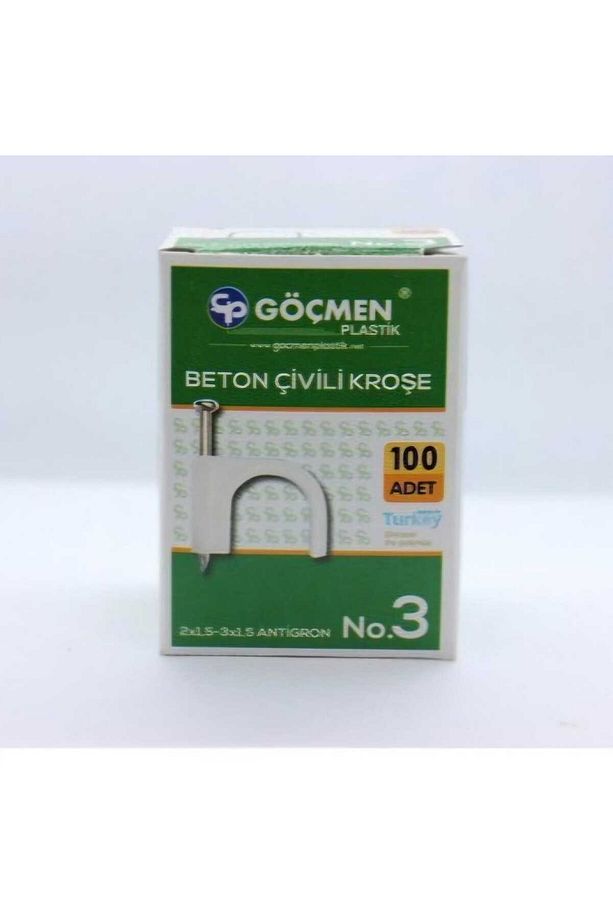 No:3 Beton Çivili Kroşe (3 NUMARA ÇELİK ÇİVİLİ KABLO KROŞESİ) 1 Pk-100 Ad - 6