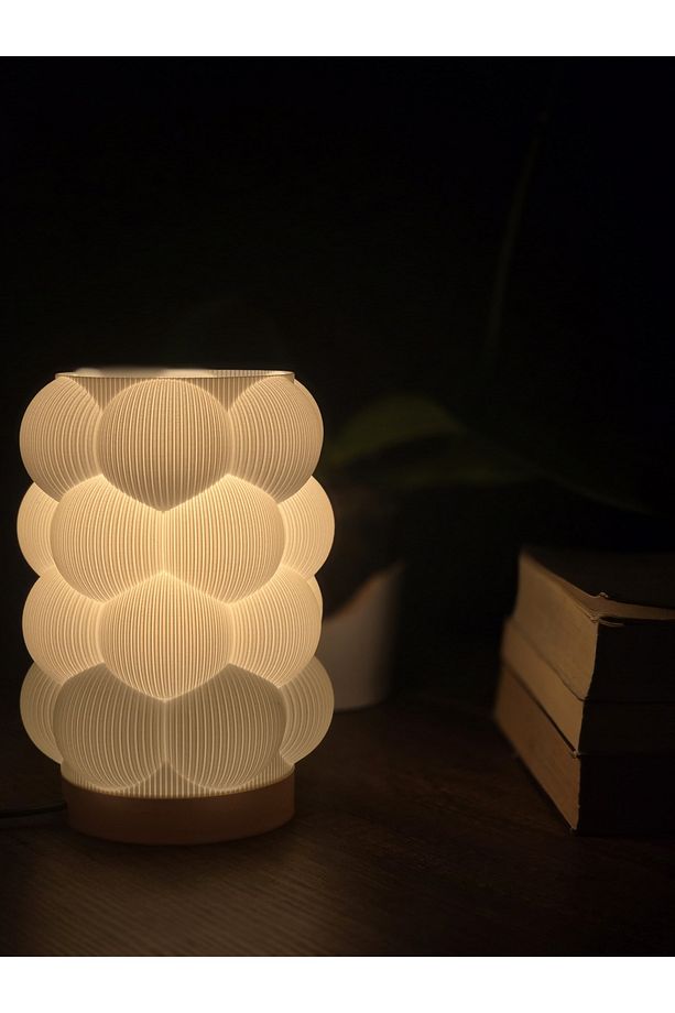 3D DESIGN Modern Tasarımlı Şık Abajur Dekoratif Masa Lambası Salon ve Ofis Aydınlatma - 6