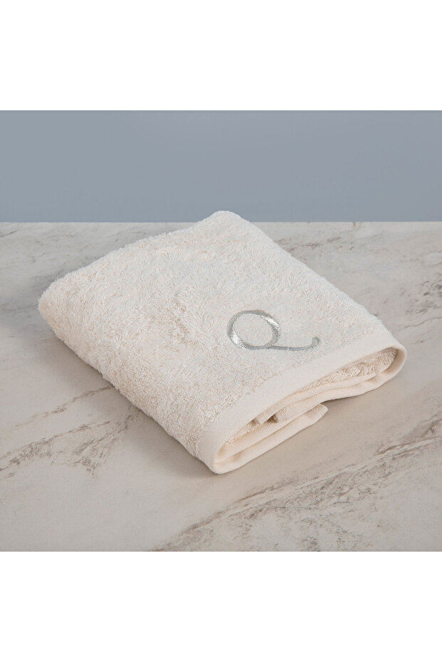 50x90 Cm Ecru Solid Embroidered Face Towel - 2